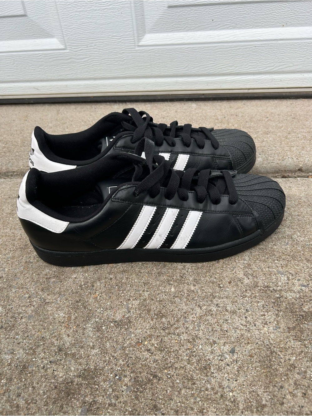 adidas Black and White Superstar Low-Top Sneakers